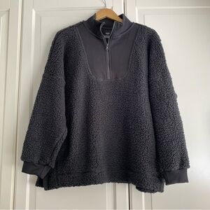 Aerie Charcoal Sherpa Sweatshirt